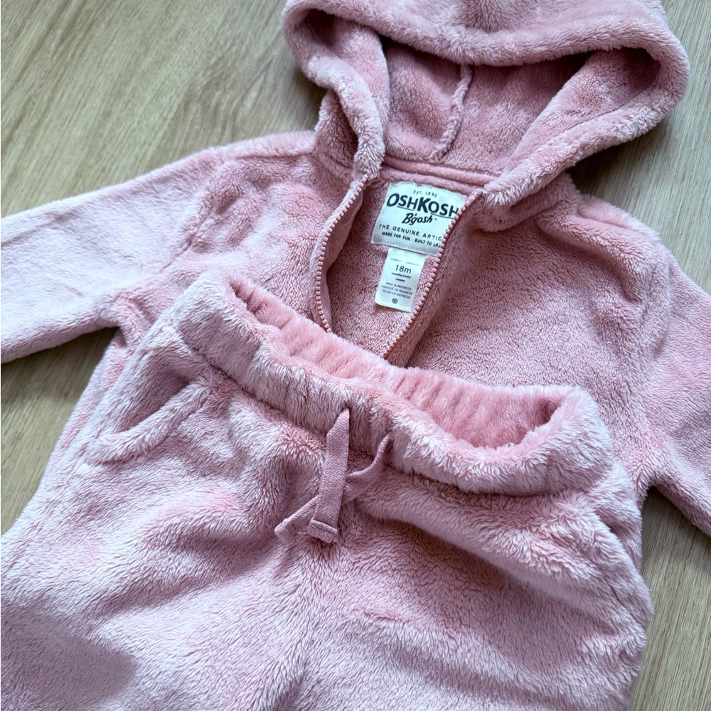 OshKosh B'gosh Plush Pink Hoodie & Pants Set
